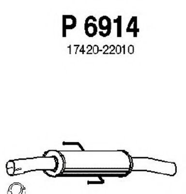 Средний глушитель выхлопных газов fenno P6914
