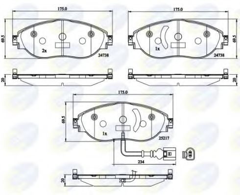 Тормозные колодки COMLINE CBP12201