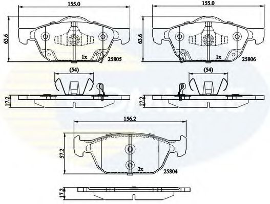 Тормозные колодки COMLINE CBP32284