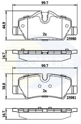 Тормозные колодки COMLINE CBP02262