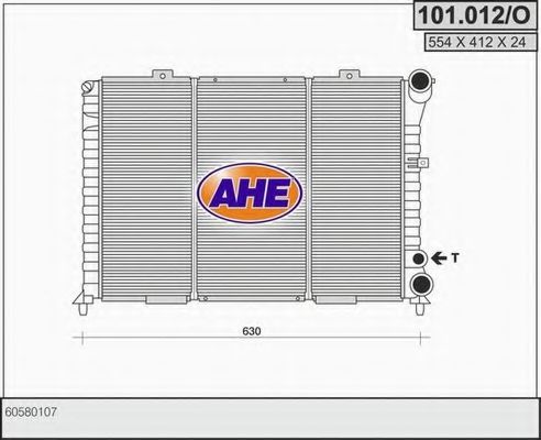 Радиатор охлаждения двигателя ahe 101.012/O