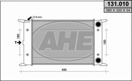 Радиатор охлаждения двигателя ahe 131.010
