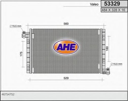 Радиатор кондиционера ahe 53329