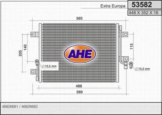 Радиатор кондиционера ahe 53582