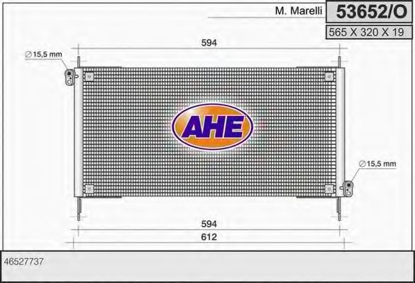 Радиатор кондиционера ahe 53652/O