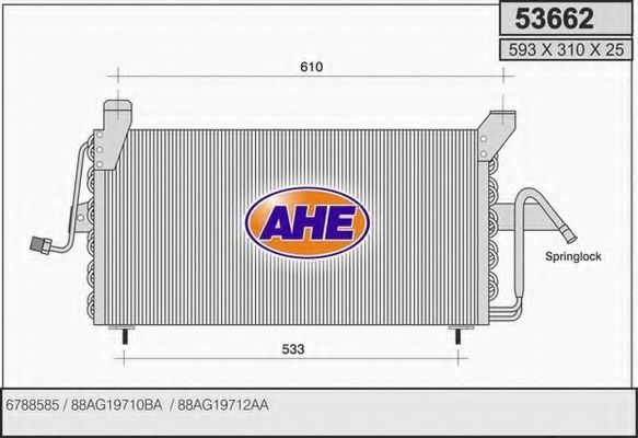Радиатор кондиционера ahe 53662