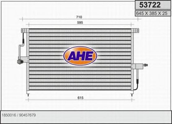 Радиатор кондиционера ahe 53722
