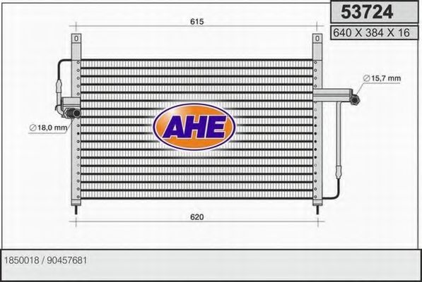 Радиатор кондиционера ahe 53724