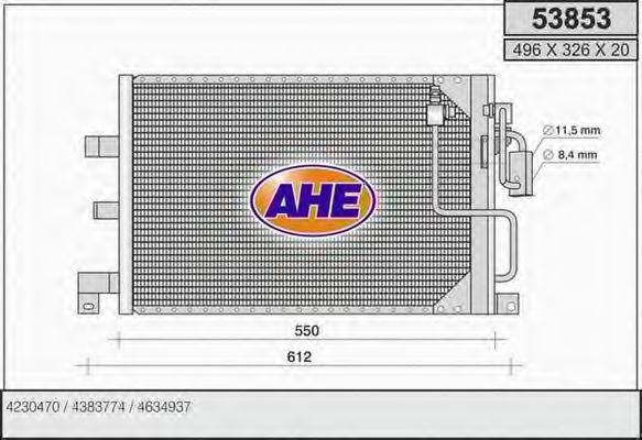 Радиатор кондиционера ahe 53853
