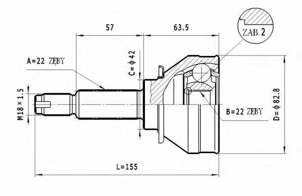 ШРУС с пыльником STATIM C.007