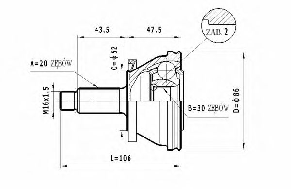 ШРУС с пыльником STATIM C.009