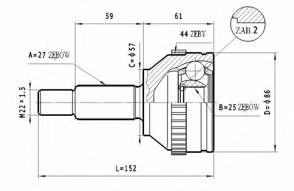 ШРУС с пыльником STATIM C.207