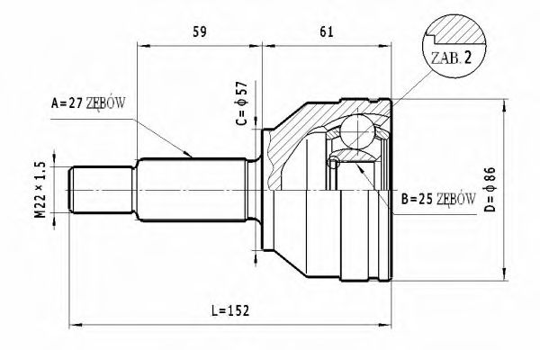ШРУС с пыльником STATIM C.209