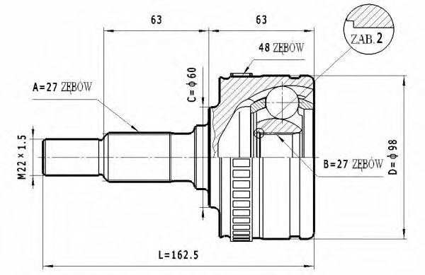 ШРУС с пыльником STATIM C.211