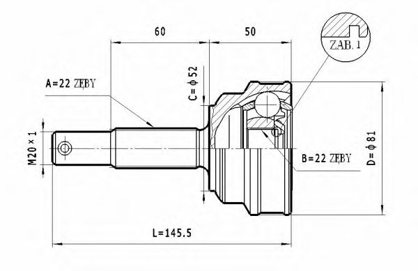 ШРУС с пыльником STATIM C.234