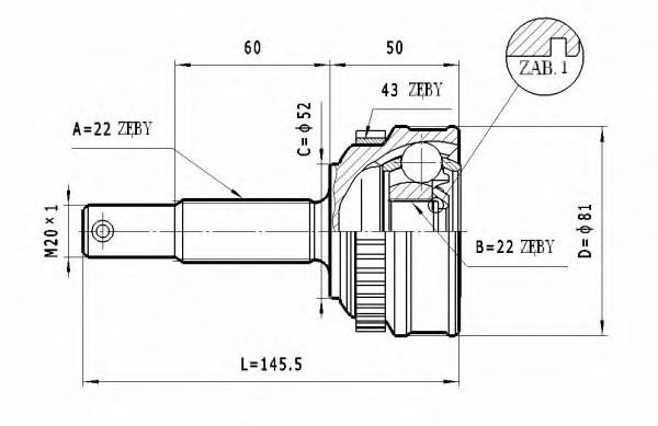 ШРУС с пыльником STATIM C.247