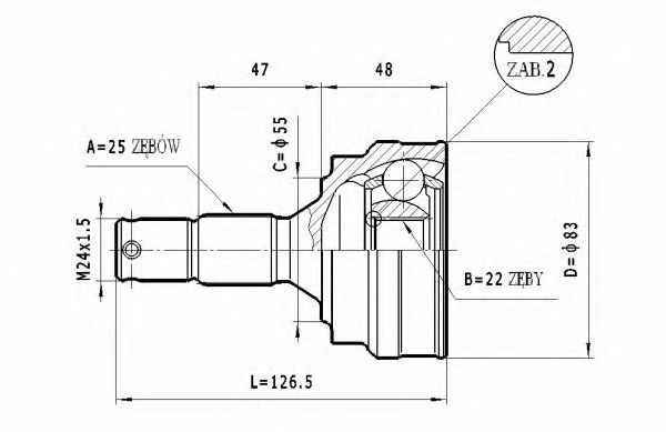 ШРУС с пыльником STATIM C.263