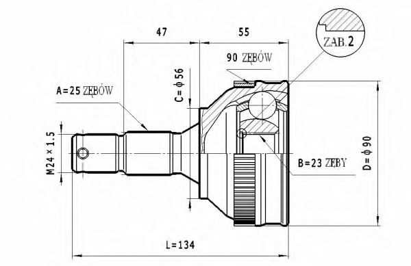 ШРУС с пыльником STATIM C.267