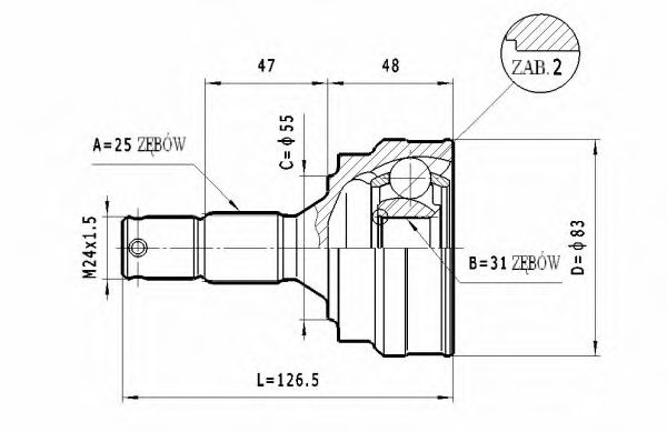 ШРУС с пыльником STATIM C.268