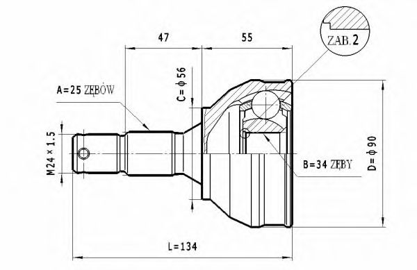 ШРУС с пыльником STATIM C.273