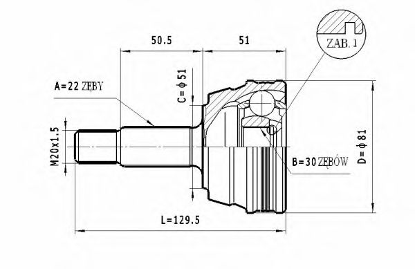 ШРУС с пыльником STATIM C.289