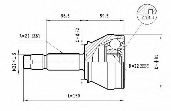 ШРУС с пыльником STATIM C.329