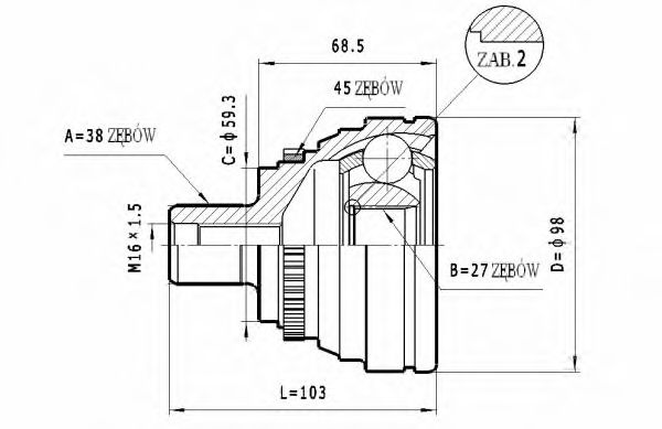 ШРУС с пыльником STATIM C.330