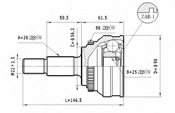 ШРУС с пыльником STATIM C.331