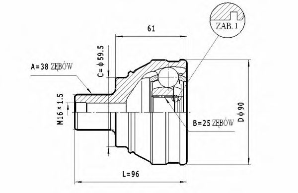 ШРУС с пыльником STATIM C.335