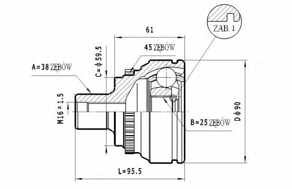 ШРУС с пыльником STATIM C.336
