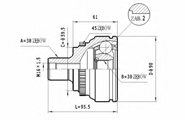ШРУС с пыльником STATIM C.340