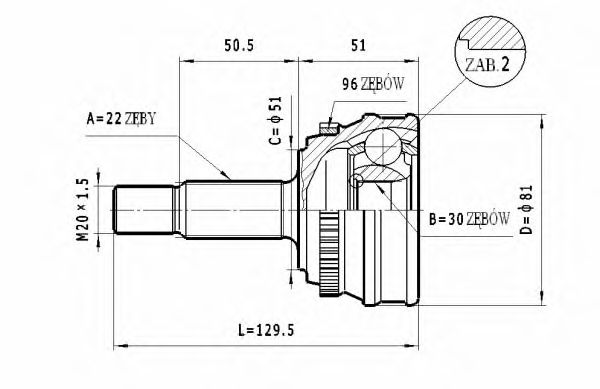 ШРУС с пыльником STATIM C.341