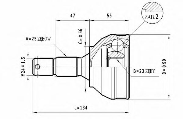 ШРУС с пыльником STATIM C.342