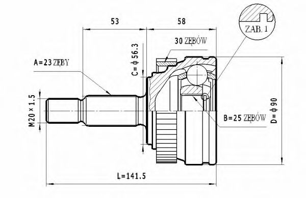 ШРУС с пыльником STATIM C.357