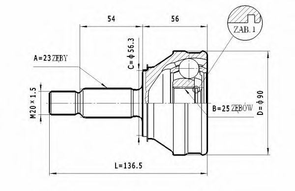 ШРУС с пыльником STATIM C.364
