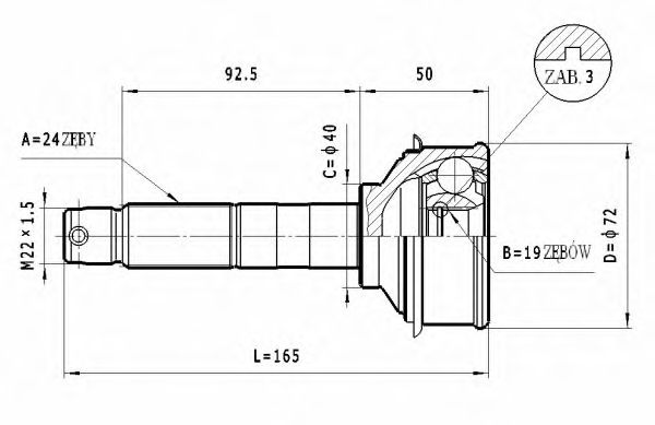 ШРУС с пыльником STATIM C.401