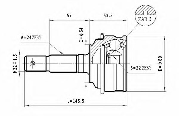 ШРУС с пыльником STATIM C.405