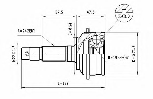 ШРУС с пыльником STATIM C.406