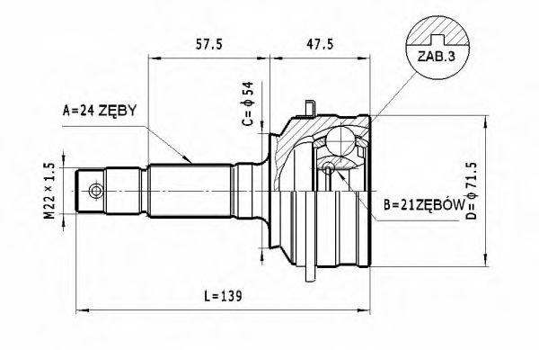 ШРУС с пыльником STATIM C.407