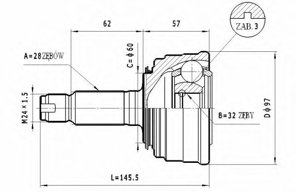 ШРУС с пыльником STATIM C.419