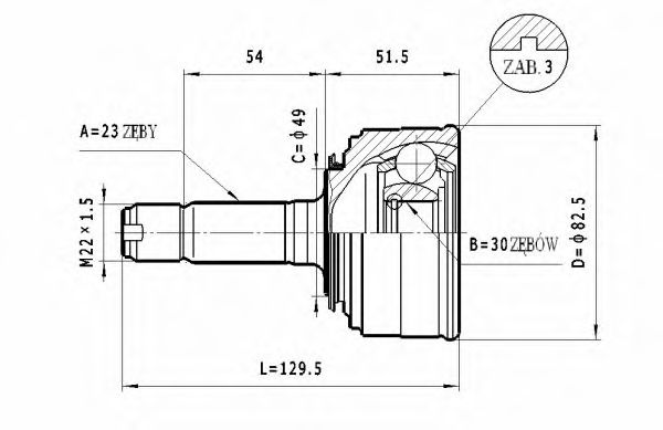 ШРУС с пыльником STATIM C.425