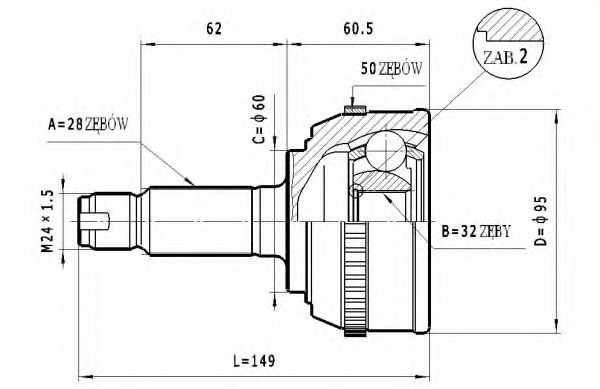 ШРУС с пыльником STATIM C.427