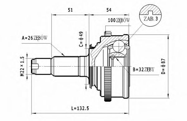 ШРУС с пыльником STATIM C.428