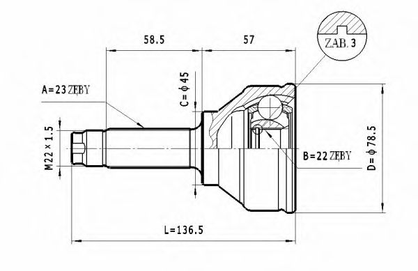 ШРУС с пыльником STATIM C.434