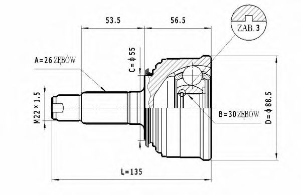 ШРУС с пыльником STATIM C.451