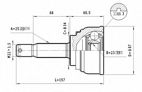ШРУС с пыльником STATIM C.457