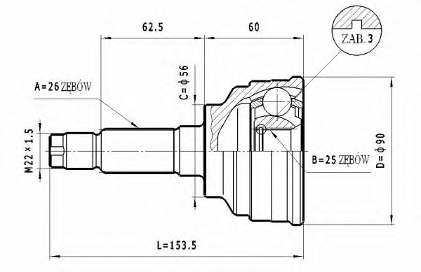 ШРУС с пыльником STATIM C.460