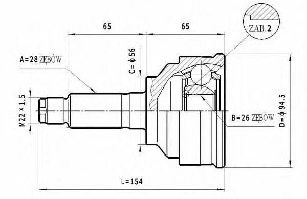 ШРУС с пыльником STATIM C.461
