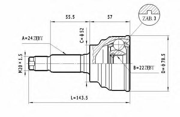 ШРУС с пыльником STATIM C.462