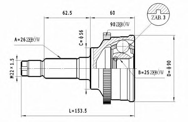 ШРУС с пыльником STATIM C.466